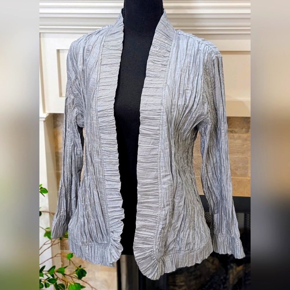 Chico's Textured Silver Jacket